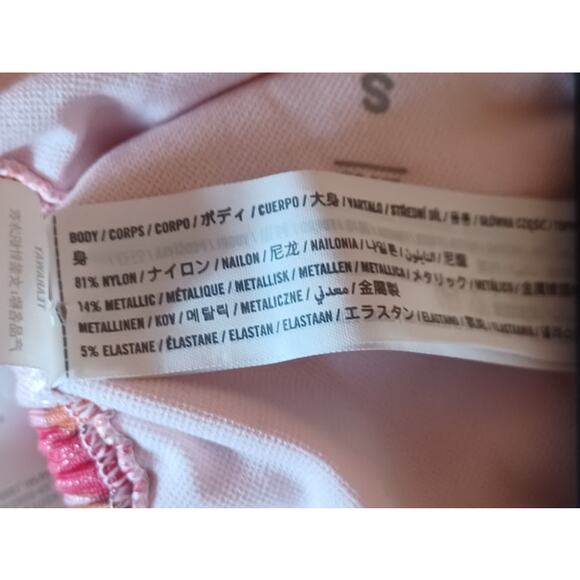 Social Tourist Abercrombie & Fitch Pink Red Glittery Floral Bikini Women's Small - Picture 8 of 10